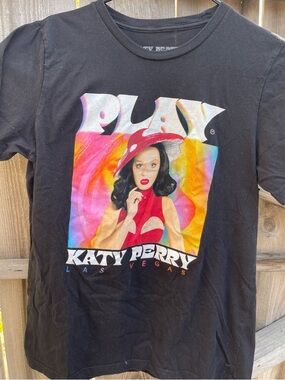 Katy Perry PLAY Las Vegas Shirt Official Merch Black Graphic Tee Resorts World